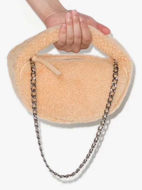 BY FAR Baby Cush shearling mini bag Neutrals 22PFBCUSSSBLSHESMA