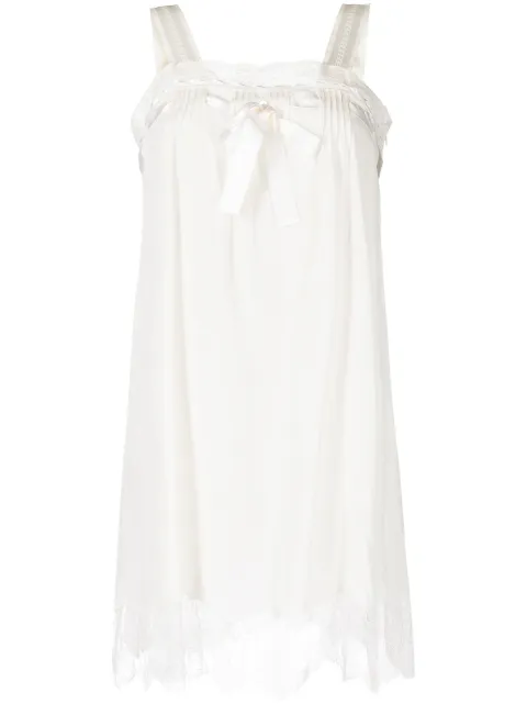 SHIATZY CHEN lace-panelled mini dress White 008275