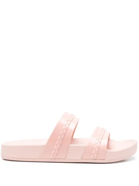 Ancient Greek Sandals Meli double-strap slides Pink MELIJELLYPALEPINK