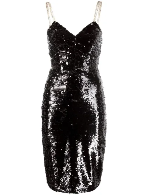 Philipp Plein sequin embellished midi dress Black FABCWRG2339PTE003N