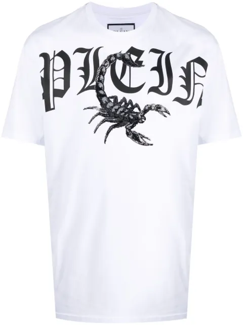 Philipp Plein Scorpion print T-shirt White FABCMTK5652PJY002N