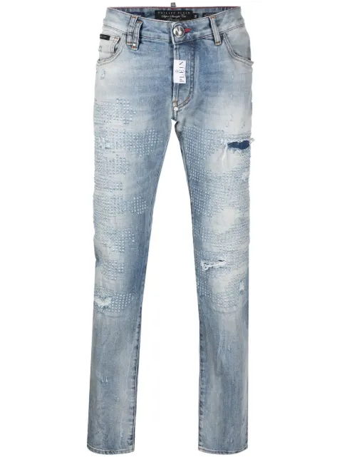 Philipp Plein Premium distressed-detail jeans Blue FABCMDT3143PDE004N