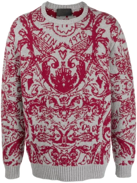 Philipp Plein intarsia-knit design jumper Grey FABCMKO1148PKN002N