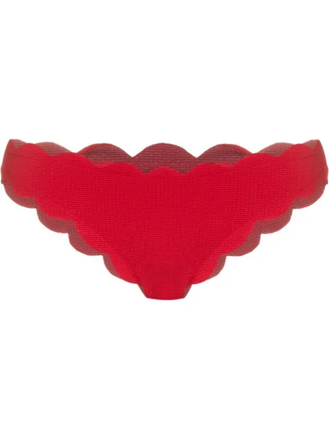 Marysia scallop-edge bikini bottoms Red SB028