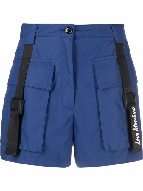 Love Moschino high-waisted cargo shorts Blue WO17080T245A