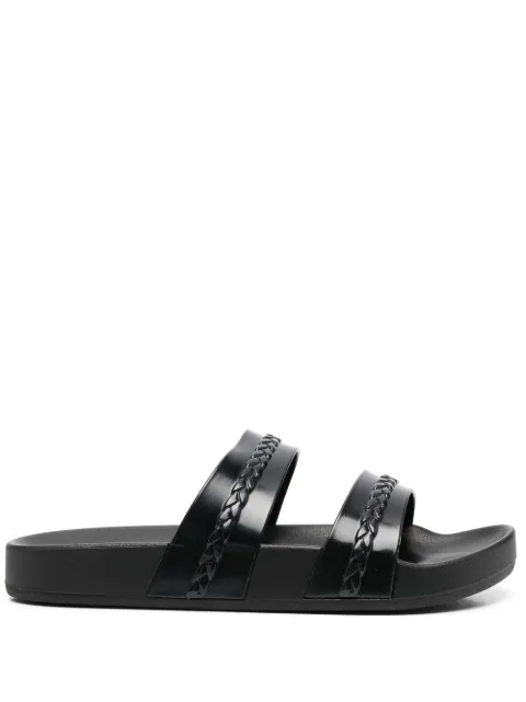 Ancient Greek Sandals Meli double-strap slides Black MELIJELLYBLACK