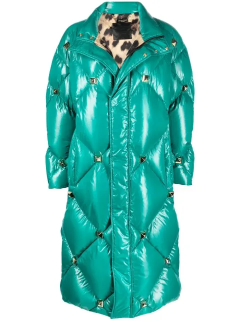 Philipp Plein quilted studded padded coat Green FABCWRA0514PNY002N