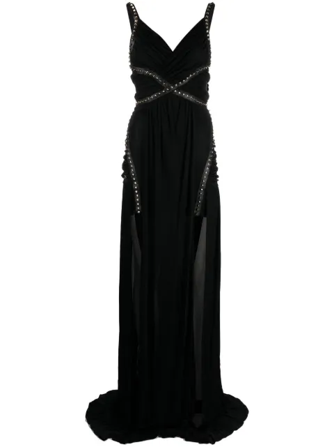 Philipp Plein stud-detailed floor-length dress Black FABCWRG2396PJY002N