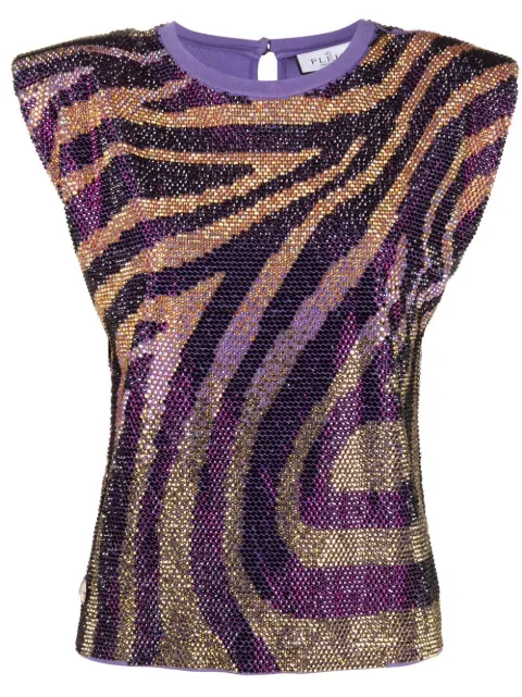 Philipp Plein crystal-embellished T-shirt Purple FABCWTK2592PJY002N