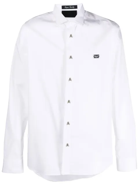 Philipp Plein shirt Sugar Daddy cut LS White FABCMRP1758PTE003N