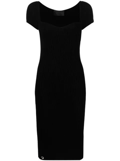 Philipp Plein rib-knit midi dress Black FABCWKG0321PKN002N