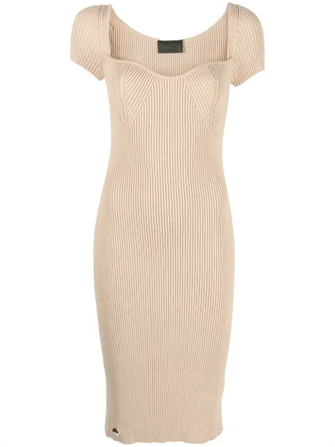 Philipp Plein rib-knit midi dress Neutrals FABCWKG0321PKN002N