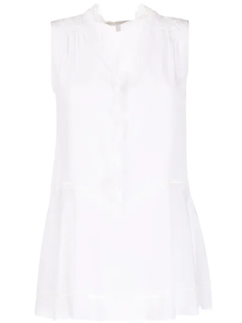SHIATZY CHEN silk ruffle-detail sleeveless blouse White 123534