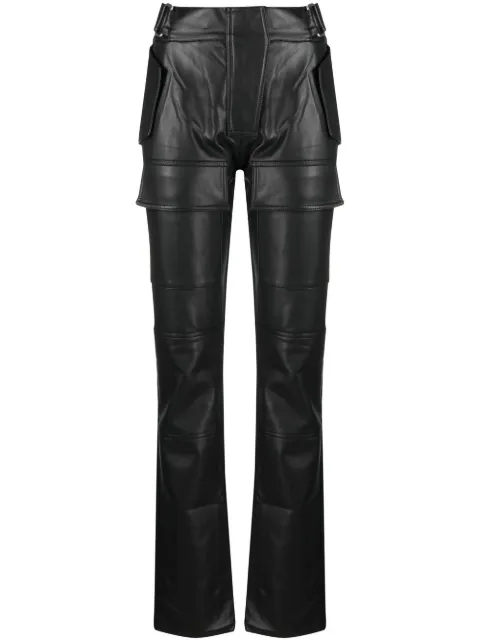 MISBHV straight leg faux-leather trousers Black 122W326