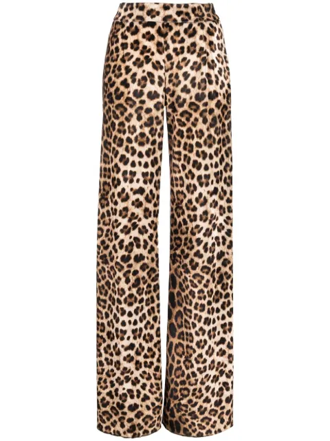 Philipp Plein leopard-print flared trousers Brown FABCWRT1263PTE003N