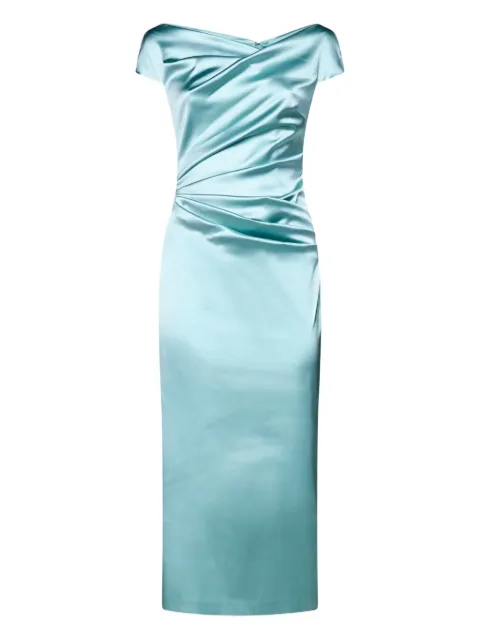 Talbot Runhof draped-detailing midi dress Blue OS0003011200401