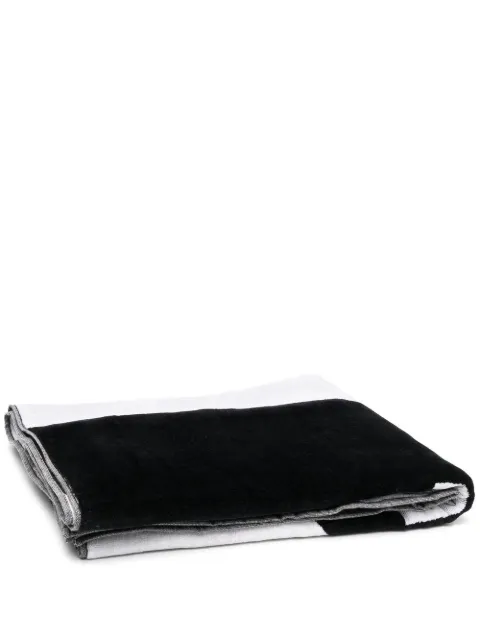 Y-3 two-tone panelled bath towel Black HD3306