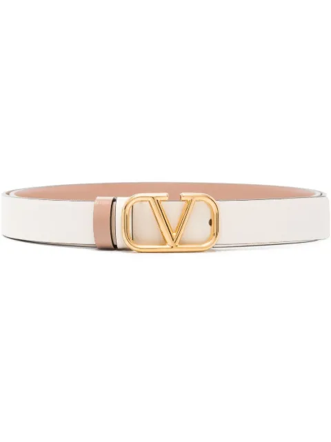 Valentino Garavani reversible VLogo signature belt in glossy calfskin 20 mm Neutrals WT0S12ZFR