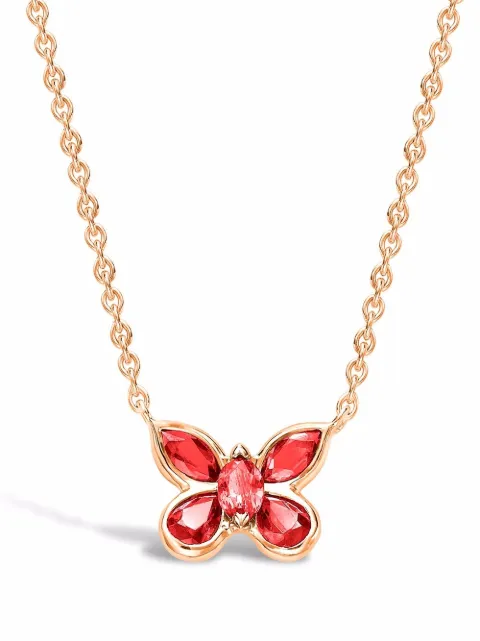 Pragnell 18kt yellow gold Butterfly ruby pendant necklace Gold F0536