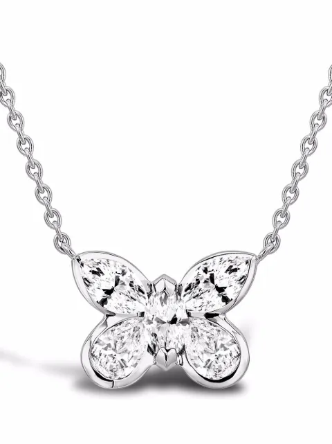 Pragnell 18kt white gold Butterfly diamond pendant necklace Silver F0463