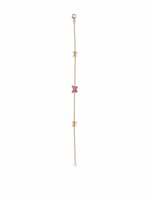 Pragnell 18kt yellow gold Butterfly ruby chain bracelet Gold F0442