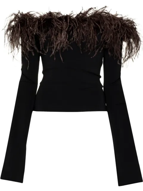 16Arlington Orion off-shoulder top Black T147AW22BLKCHOCFTH