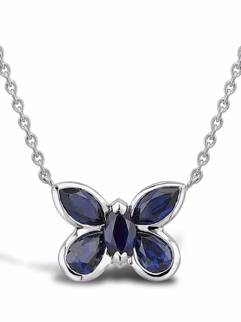 Pragnell 18kt white gold Butterfly sapphire earrings Silver F0455