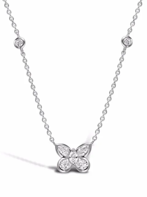 Pragnell 18kt white gold Butterfly diamond pendant necklace Silver F0534