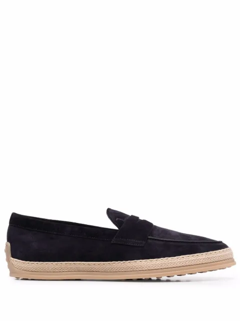 Tod's woven-trim penny loafers Blue XXM0TV0FQ80BYE
