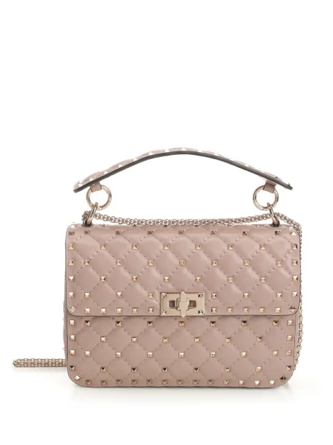 Valentino Garavani medium nappa Rockstud spike bag Neutrals WB0122NAP