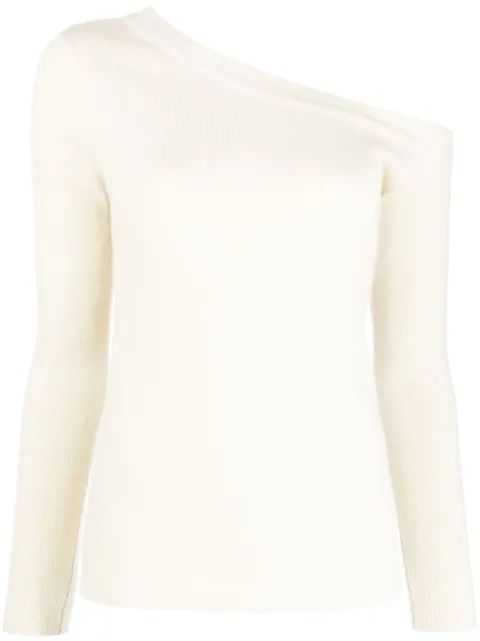 PAULA one-shoulder cashmere jumper Neutrals 21CASHPAULA5