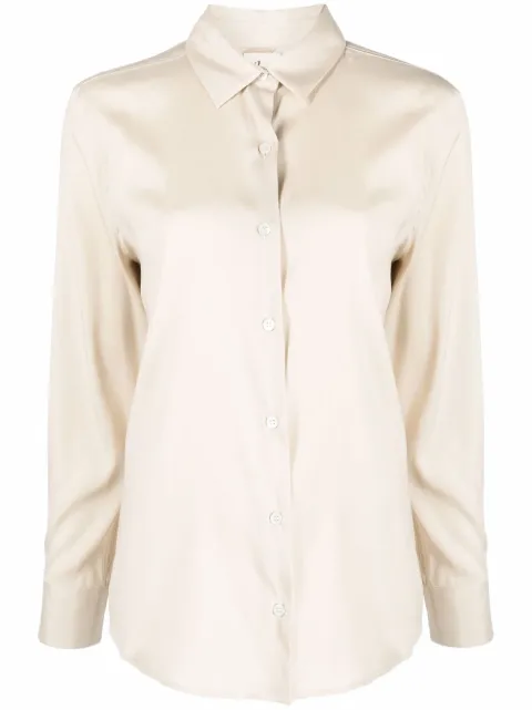 PAULA long-sleeve silk shirt Neutrals 21SILKSHIRT1