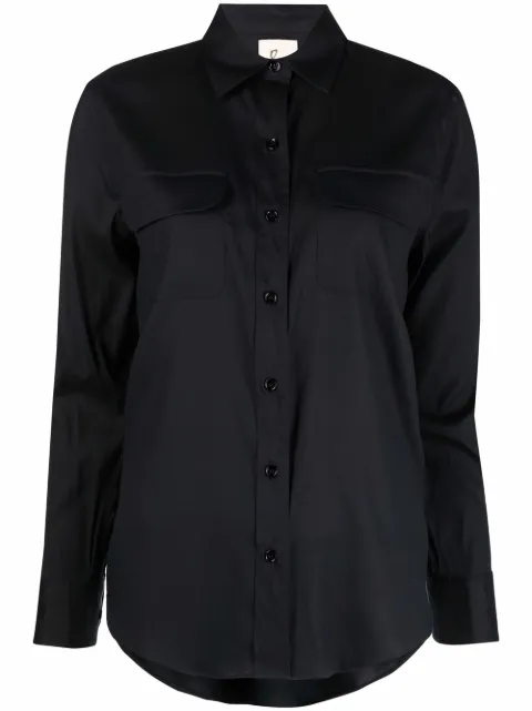 PAULA long-sleeve silk shirt Black 21SILKSHIRT4