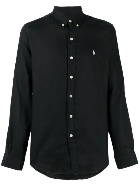 Polo Ralph Lauren logo button-down shirt Black 710829443011