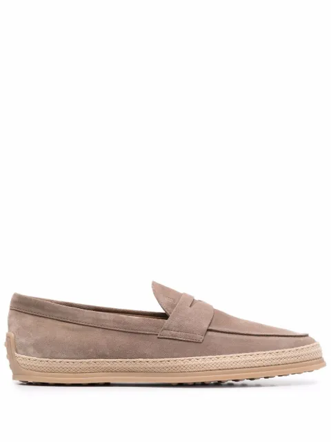 Tod's woven-trim penny loafers Neutrals XXM0TV0FQ80BYE