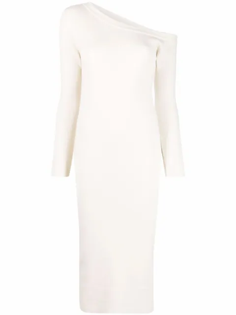 PAULA asymmetric knit dress Neutrals 21CASHPAULA10