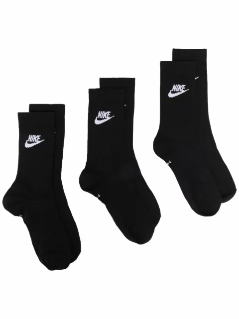 Nike three-pack logo-print crew socks Black DX5025