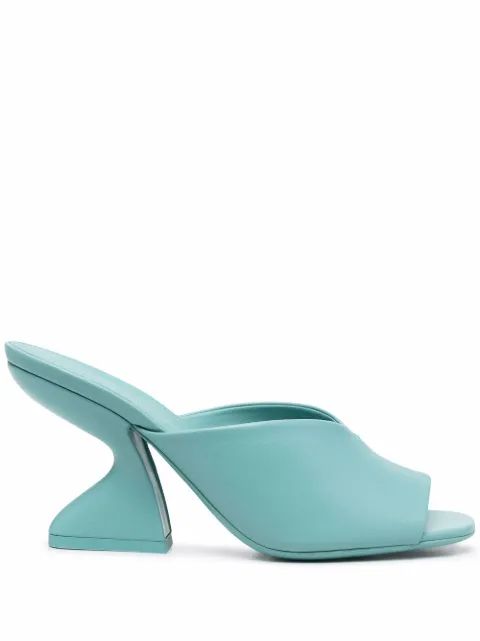 Ferragamo F-heel leather sandals Blue 751688