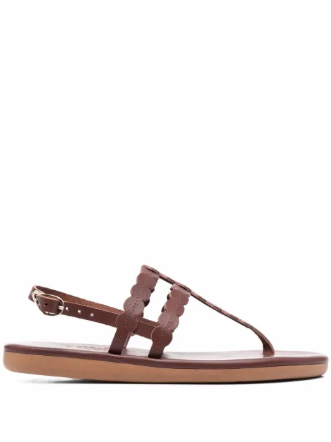Ancient Greek Sandals Dryad leather strap sandals Brown DRYADVACHETTACHESTNUT