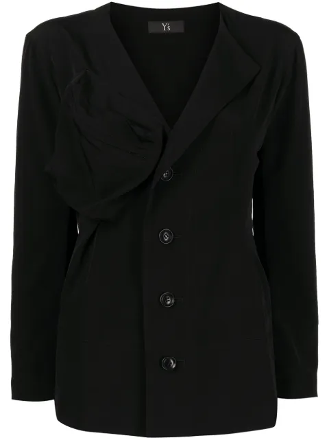 Y's ruched-detail jacket Black YGJ01500