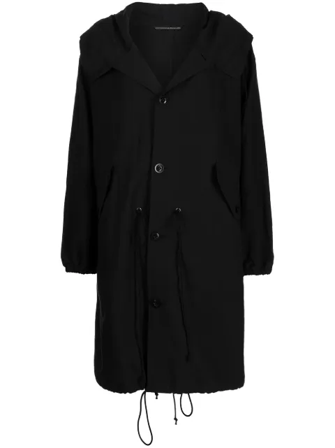 Y's oversized hooded coat Black YGC02016