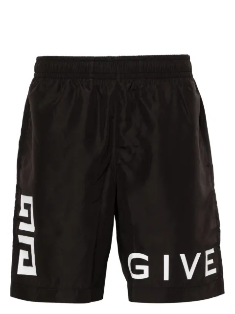 Givenchy logo-print swim shorts Black BMA00N1453