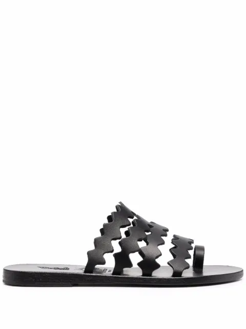 Ancient Greek Sandals Niki Onda leather sandals Black NIKIONDAVACHETTABLACK