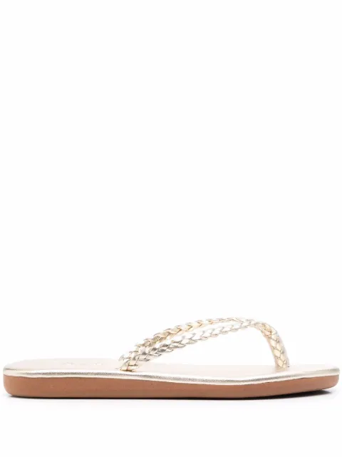 Ancient Greek Sandals Plage braided-strap flip-flops Yellow PLAGENAPPAALLPLATINUM
