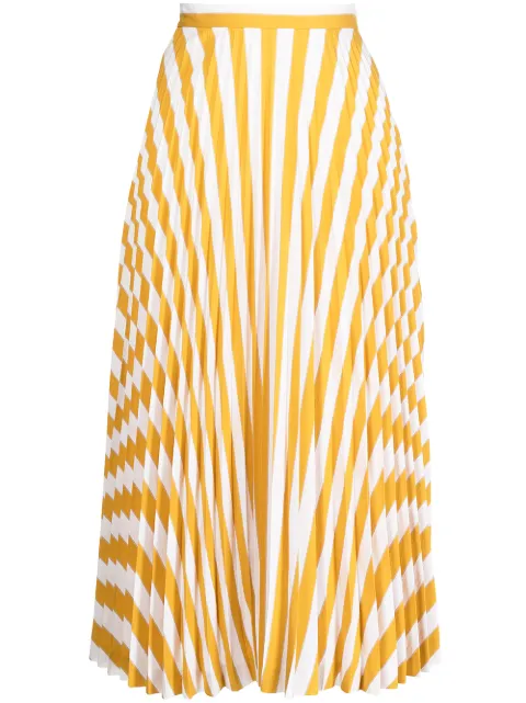 Maison Martin Margiela Pre-Owned 2018 striped pleated skirt Yellow DPVC6398
