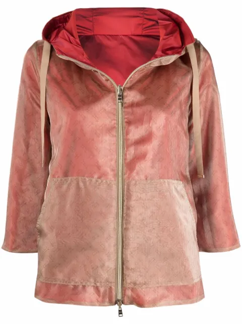 Herno velour zip-up hoodie Neutrals GI000162D12432P