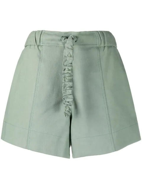 GANNI drawstring suiting shorts Green F6987