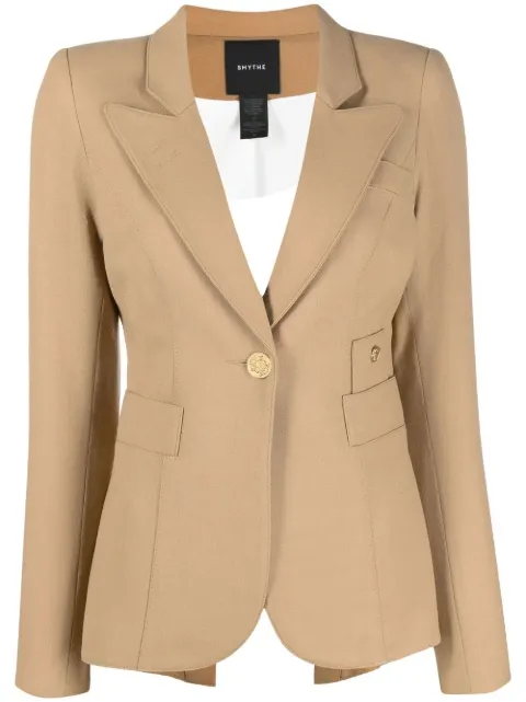 Smythe peak-lapels single-breasted blazer Brown AS2001
