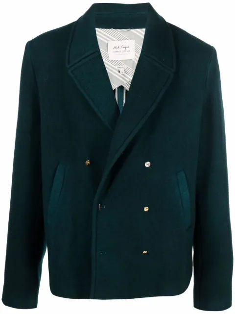 Nick Fouquet double-breasted fitted peacoat Green CFMT10005T