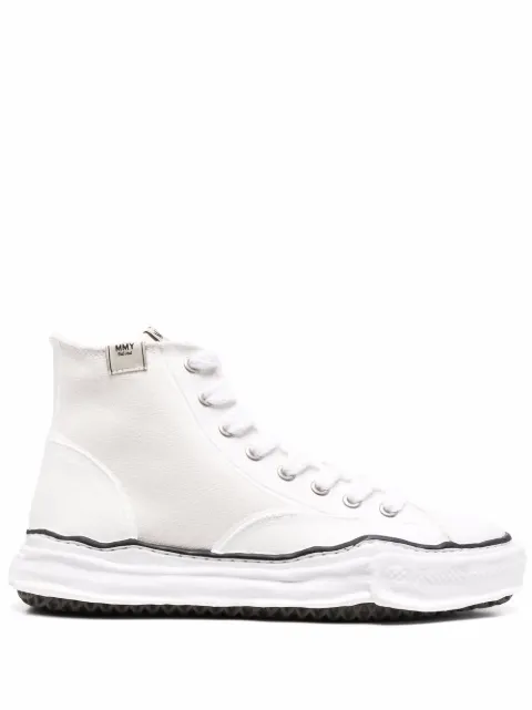 Maison MIHARA YASUHIRO high-top raw-cut sneakers White A08FW715